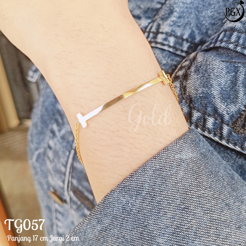 Gelang Rantai Titanium Perhiasan Anti Karat Selamanya - TG057