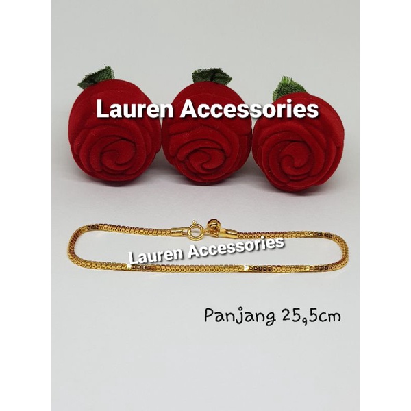 Gelang Kaki Dewasa Model Milano Perhiasan Imitasi Lapis Emas Kuning GK 6201