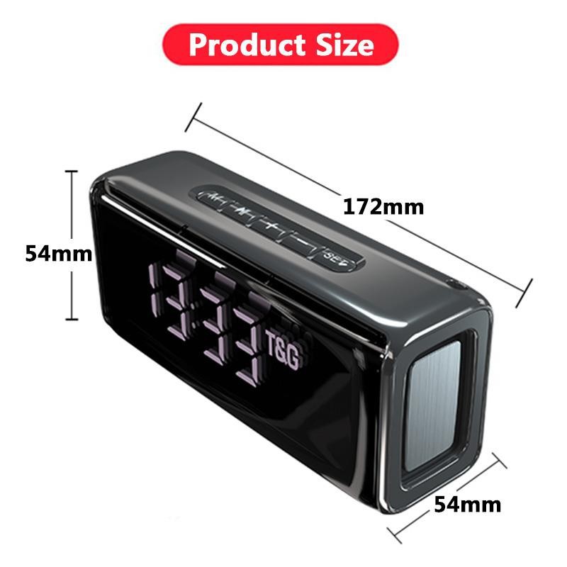 Tg174 Speaker Wireless Bluetooth Dengan Jam Alarm Radio Fm