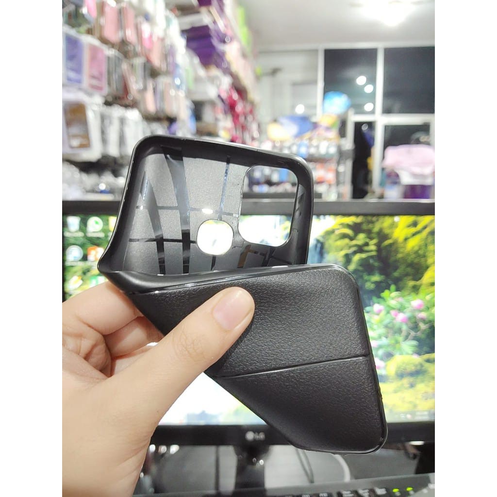 AutoFokus Infinix Hot 10 Play X688C 6.82 inchi Leather Soft Case AUTOFOCUS Motif Kulit Jeruk