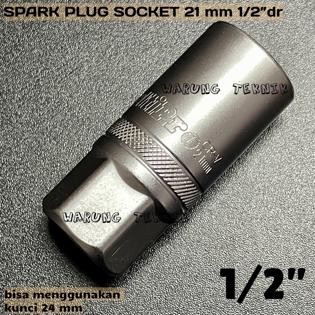 1/2&quot;DR SPARK PLUG SOCKET (RUBBER)  - KUNCI SOK SOCK BUSI 1/2&quot; DR (KARET) 16 18 21 MM