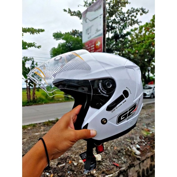 (FREE BOX) HELM G2 CENTRO OPTIMAX SOLID DOUBLE VISOR HALF FACE |SNI