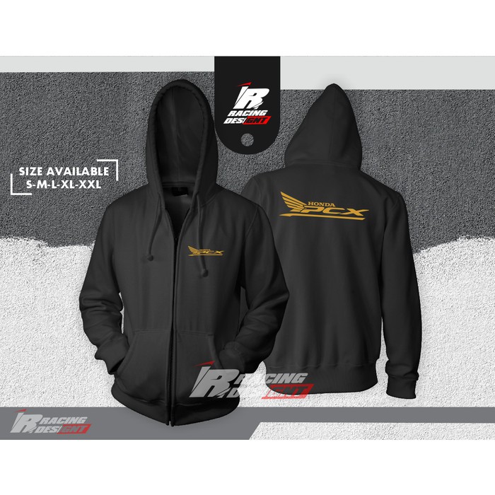 Jaket Hoodie Resleting Honda PCX Terbaru Kualitas Distro -IR Merc -Mawar