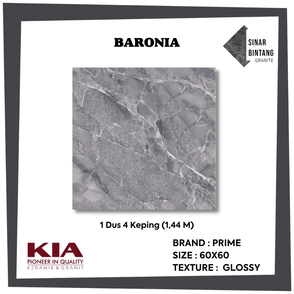 Granit Lantai | 60X60 Baronia Grey PRIME