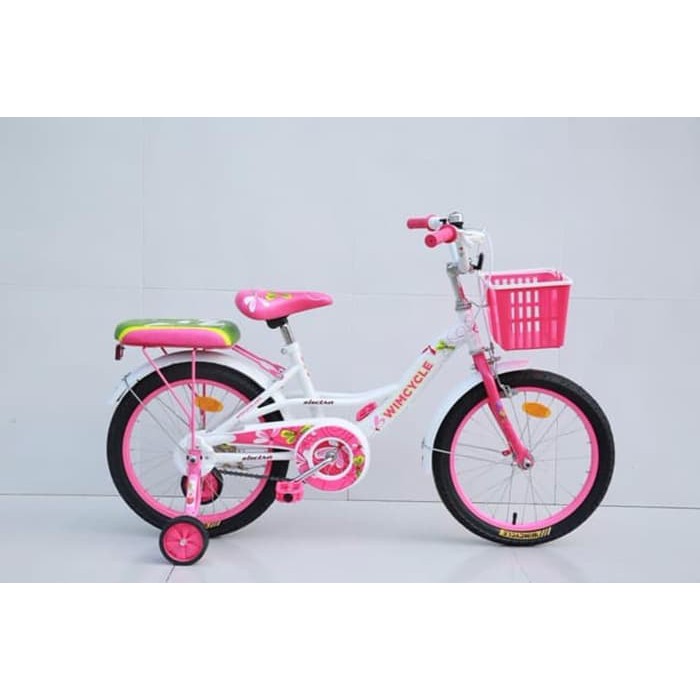 SEPEDA ANAK MINI WIMCYCLE ELEXTRA STRAWBERRY CINDERELLA 16 ANAK PEREMPUAN