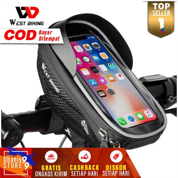 ¤@F¥ Tas HP Sepeda Waterproof Handphone Bag Bike Anti Air Tas Sepedah MTB Gunung Murah