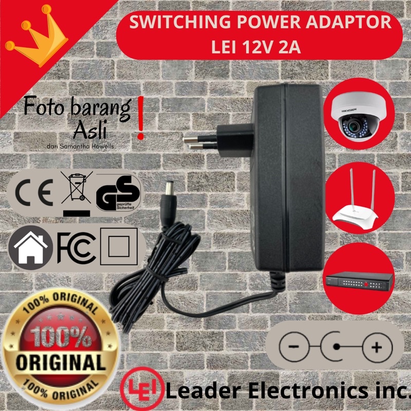 LEI Switching power adaptor CCTV DVR modem router original 12V 2A