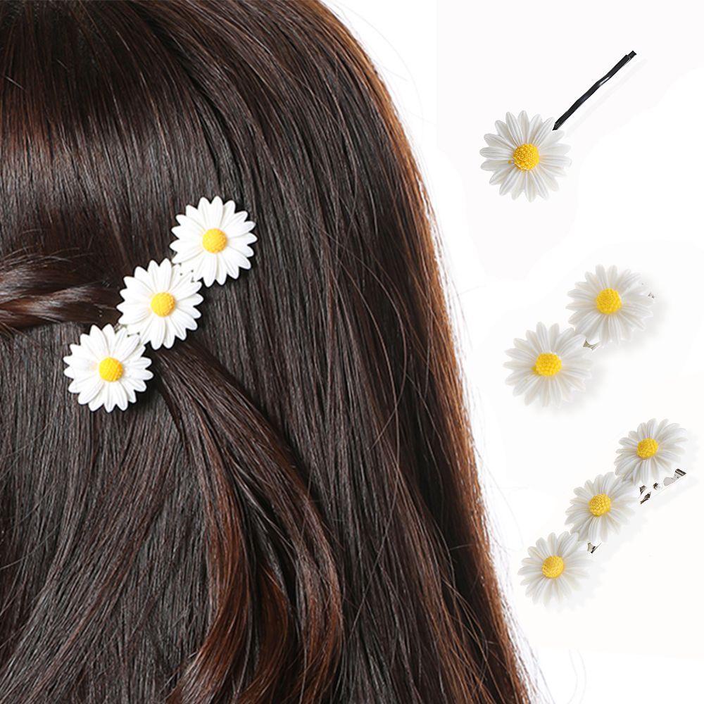 NEEDWAY Jepit Rambut Lucu Manis Wanita Bunga Daisy Gadis Flower Clip