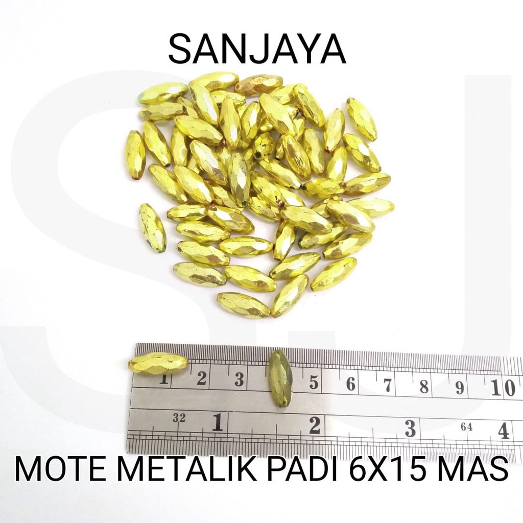 MANIK BULAT METALIK / MOTE BULAT METALIK / MANIK BULAT EMAS / MOTE EMAS / MOTE METALIK PADI 6X15 05(MAS)