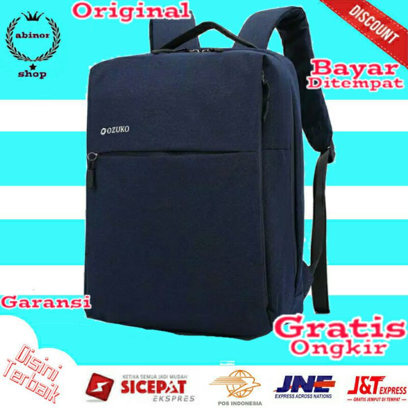 Tas Ransel Rensel punggung backpack pria cowok cowo laki laki OZUKO ORIGINAL ORI anti air COD JA 186