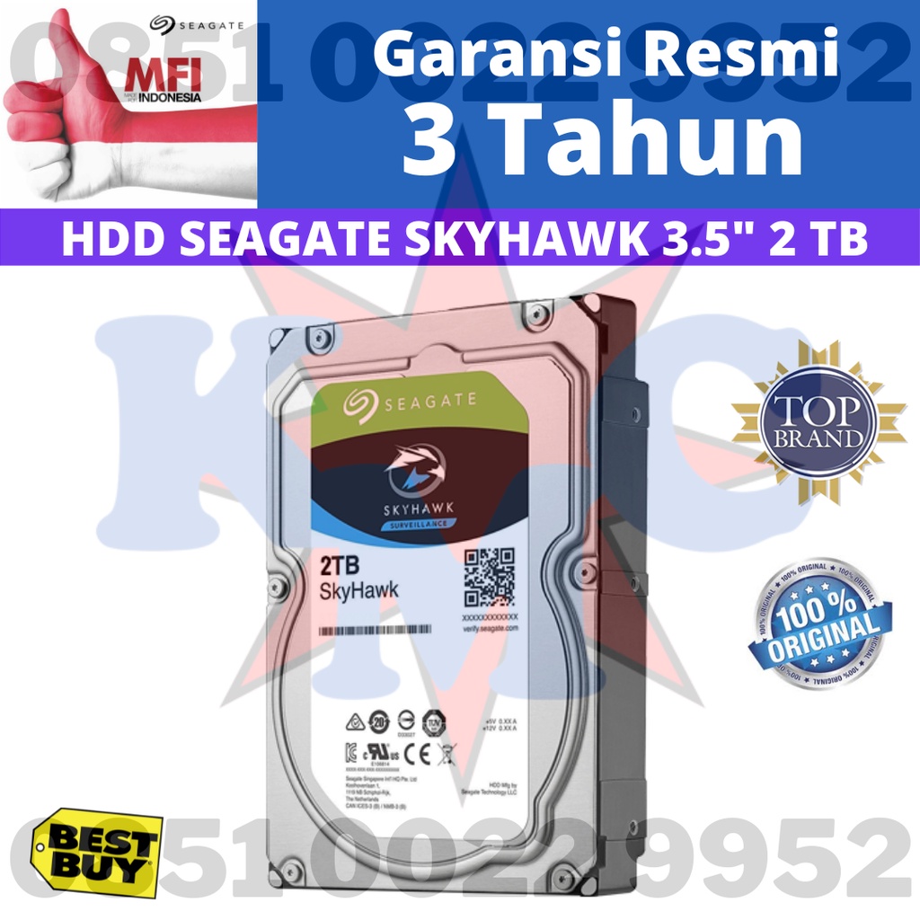 SEAGATE SKYHAWK HDD HARDISK CCTV 2TB RESMI