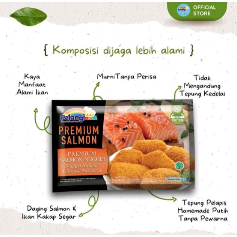 

Nugget Salmon Non MSG & Pengawet Buatan / Pelangi