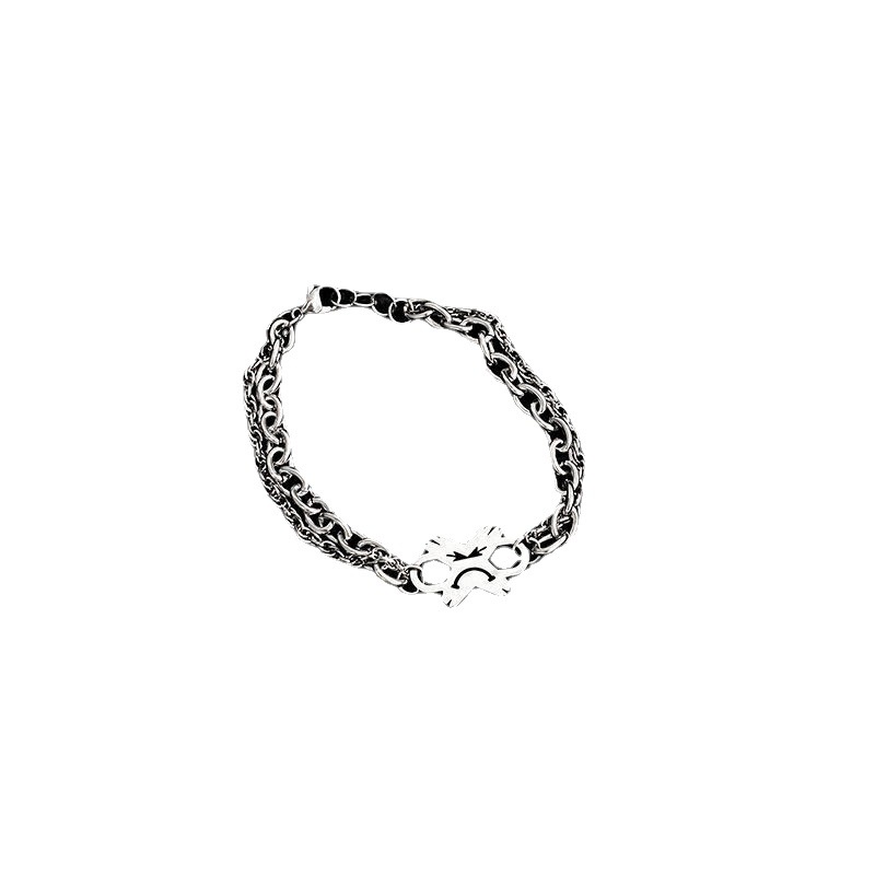 Baja Titanium menangis wajah ekspresi double-layer Gelang pria in trendy hip-hop special interest de