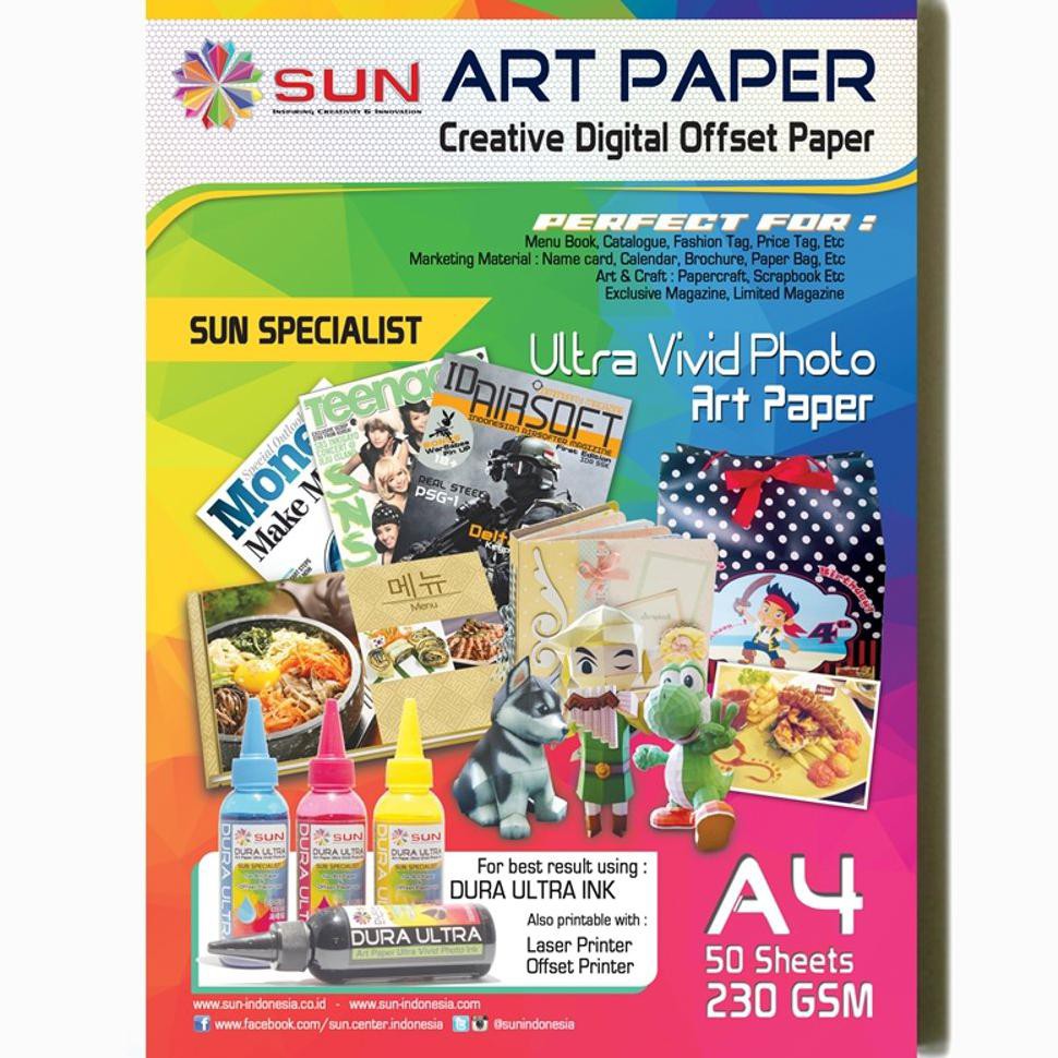 

SUN ART PAPER 230 GSM A4 (50 Lembar)