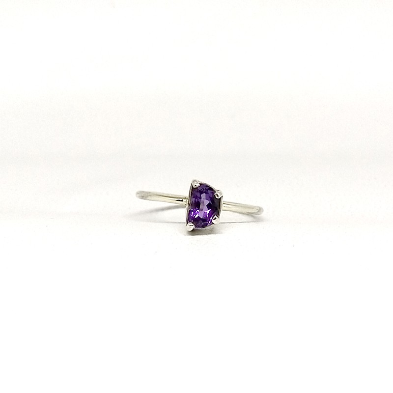 Cincin Ring Perak Silver Bali Asli 925 korea style Polos Midi Simple  Ungu Amethyst Wanita Keren Ele