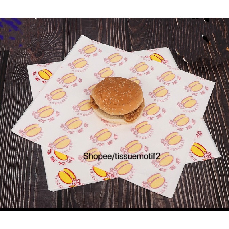 

Kertas bungkus nasi/10pcs/buger/sandwich/kebab/wrapping/wax