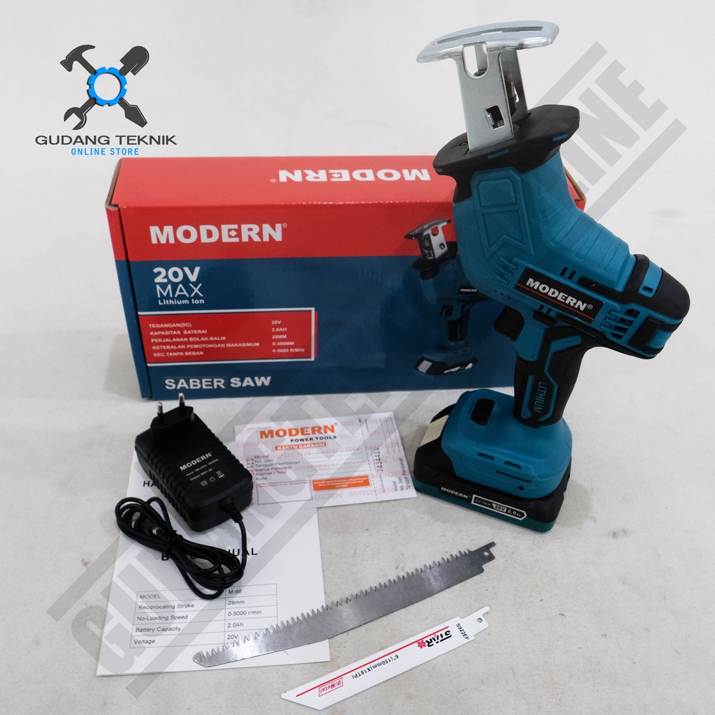 Mesin Gergaji Cordless Recipro Saw Modern M68 - Gergaji Saber Saw Baterai Modern M-68