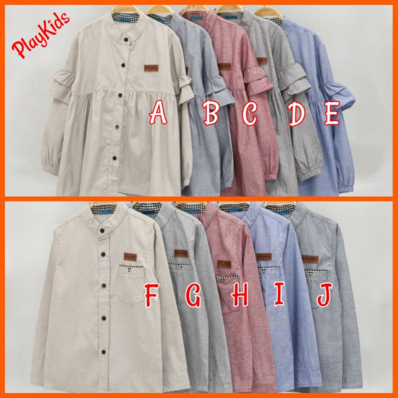 PLAYKIDS shirts girls & boys 4 -12 T Kemeja Anak Laki-Laki Perempuan Baju Anak cewek Cowok