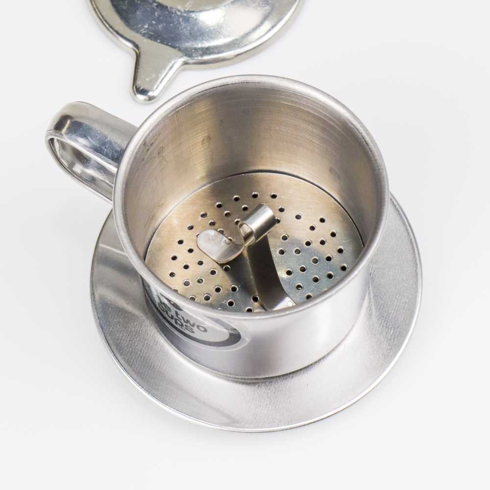 (100% BARANG ORI) One Two Cups Filter Saring Kopi Coffee Drip Pot Stainless Steel - LC1