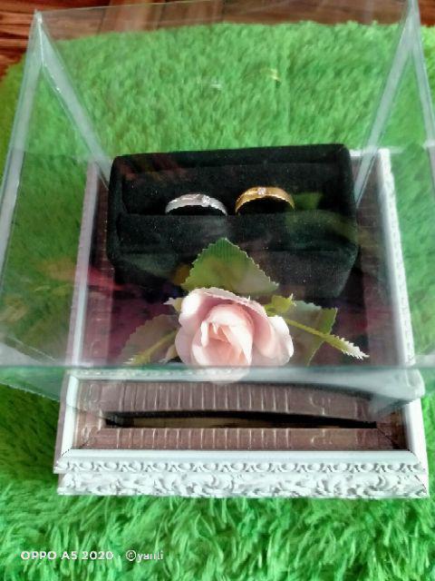 Kotak Cincin Frame Tutup Mika Untuk Seserahan/ Lamaran Fc