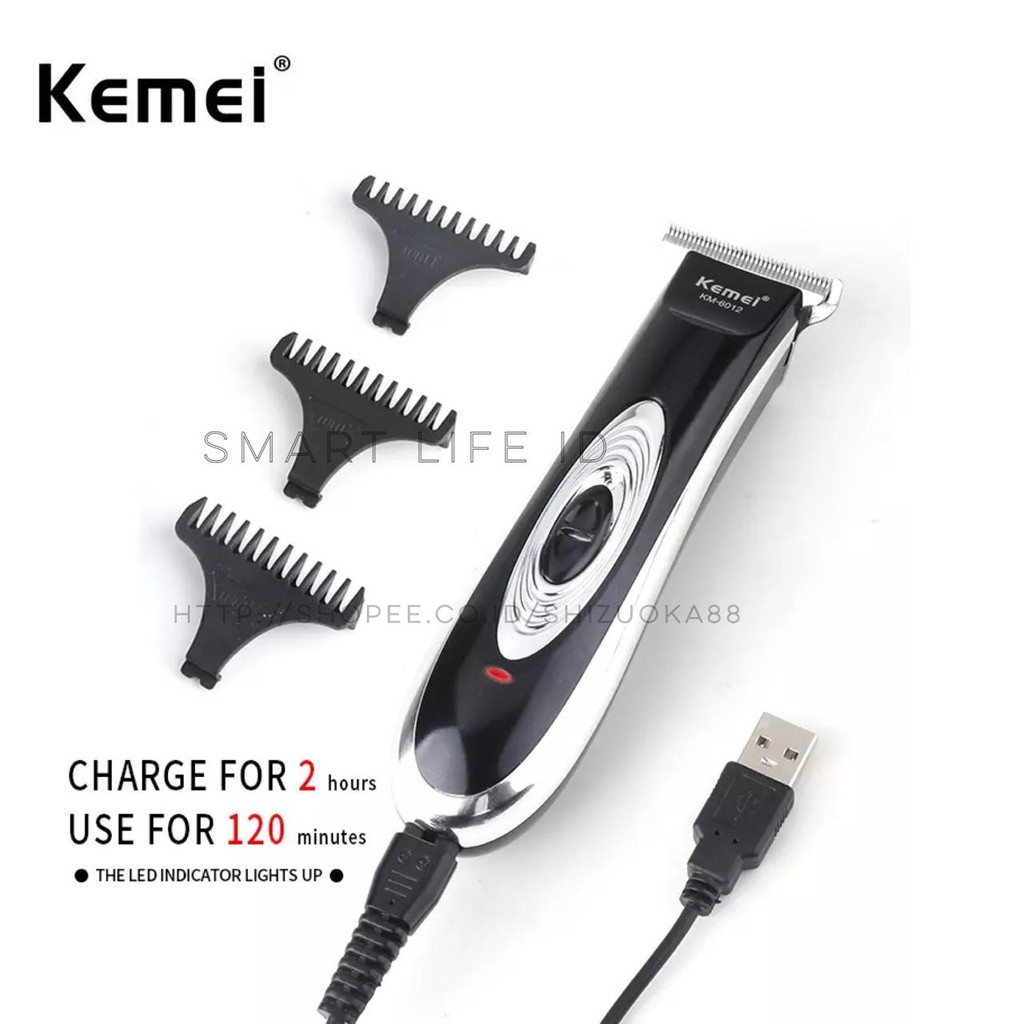 Kemei KM-6012 Alat Cukur Rambut Hair Clipper Detailer Trimmer Mesin Cukuran Barber Shop KM 6012