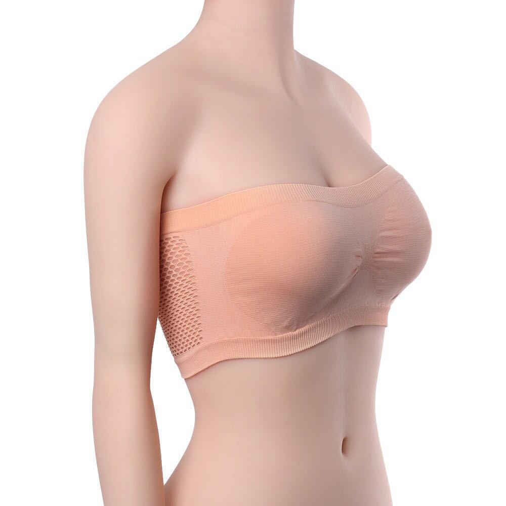 HUES.ID Bra Wanita Kemben Backless Tanpa Tali Motif Jala Belakang 1063