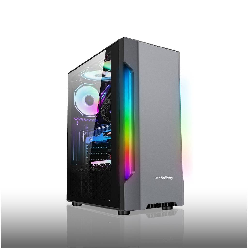 Casing INFINITY FLASH V2 Tempered Glass ATX mATX Gaming Case