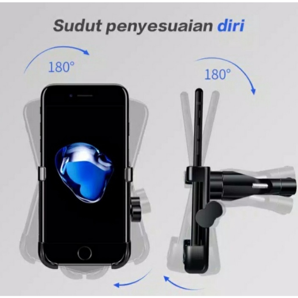 TERMURAH 100% FULL BESI Holder Sepeda Motor grab gojek Phone Holder Universal di Stang motor  01A