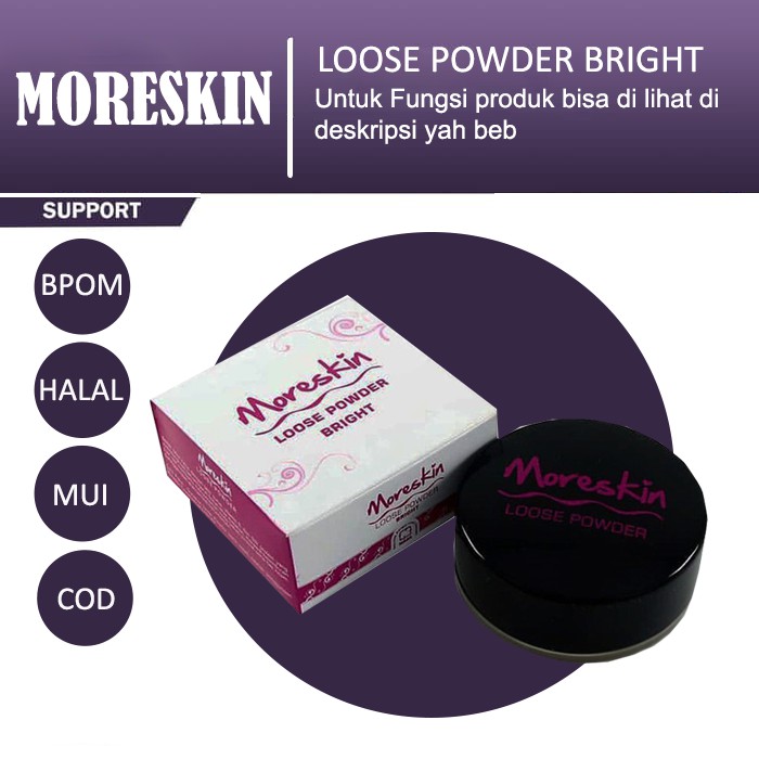 Moreskin Loose Powder - bedak Pemutih Wajah Menyamarkan Flek Hitam Bekas Jerawat