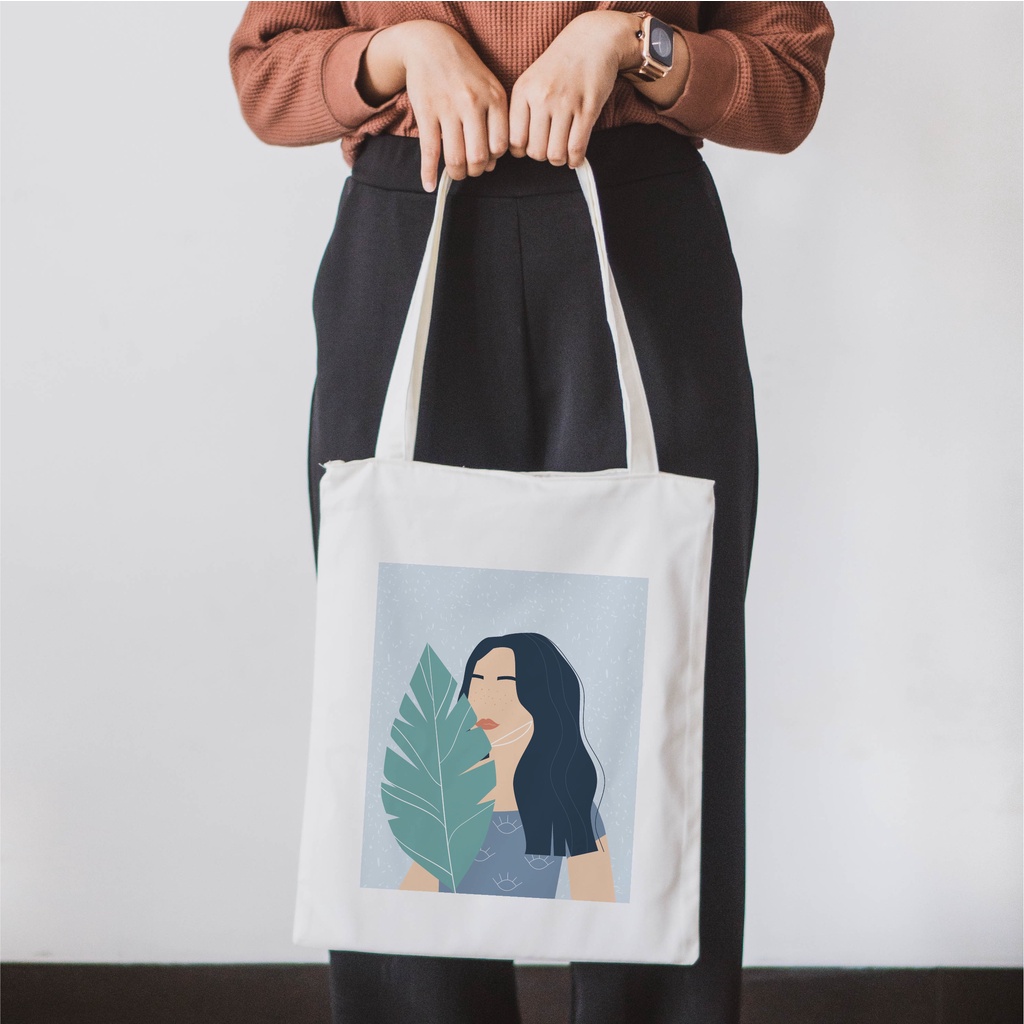 Sevine Totebag Tas Wanita Tote Bag Resleting Custom Nordic Girly - NG