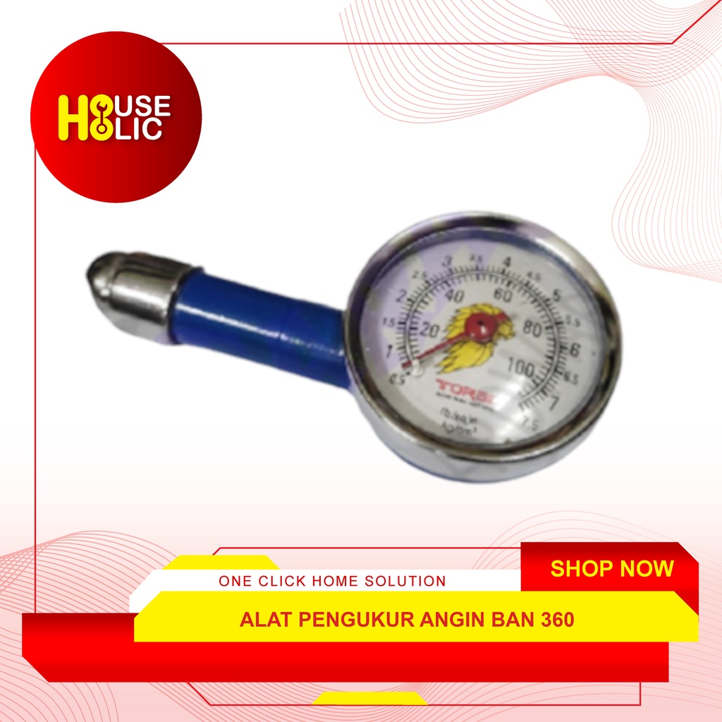 Dial Type Tire Gauge 360 - Alat Pengukur Tekanan Angin Ban