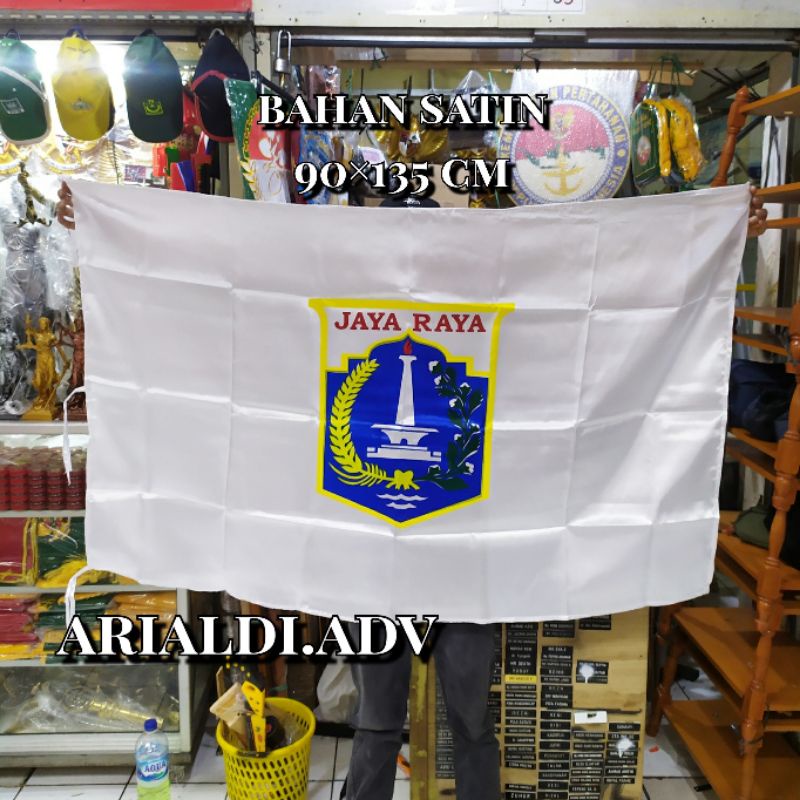 

bendera jaya raya bahan satin ukuran 90×135 cm