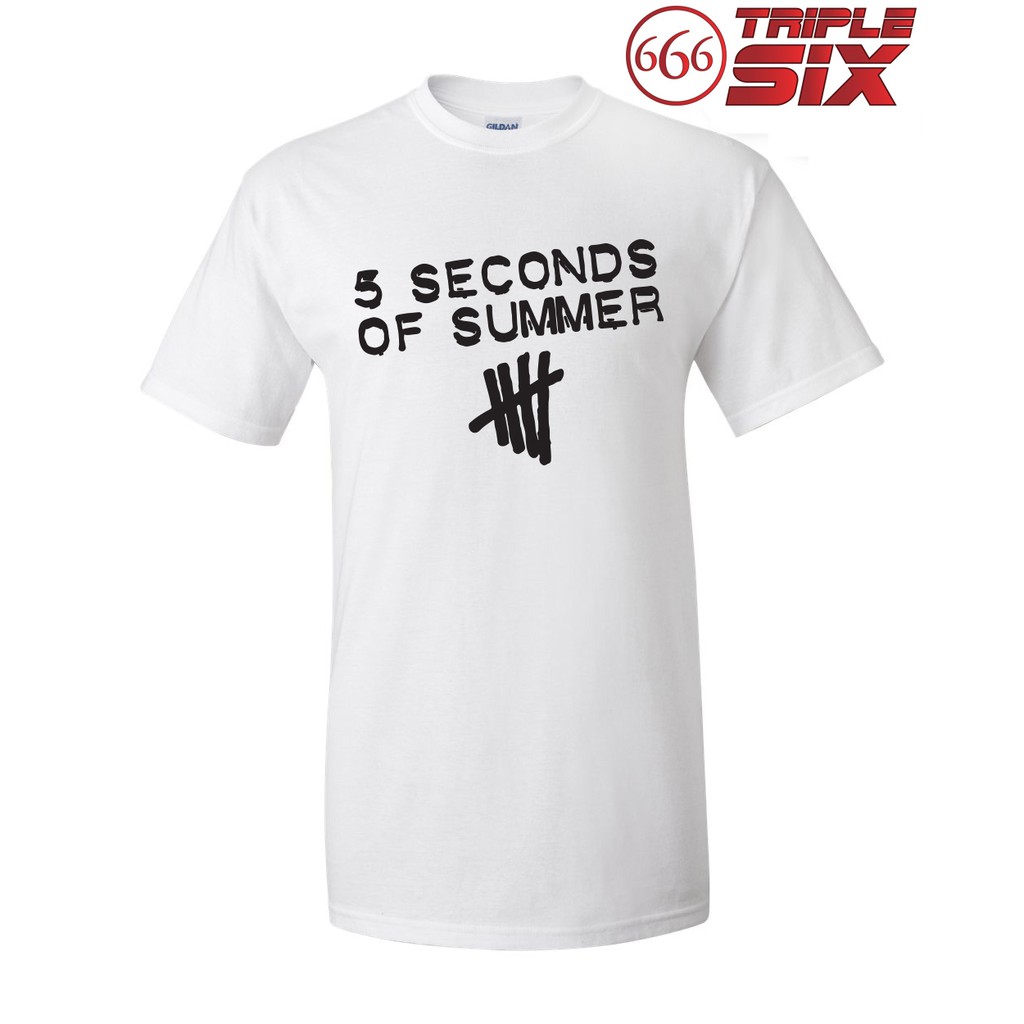 TRIPLESIX - Kaos / T-Shirt - 5 seconds of summer - WHITE