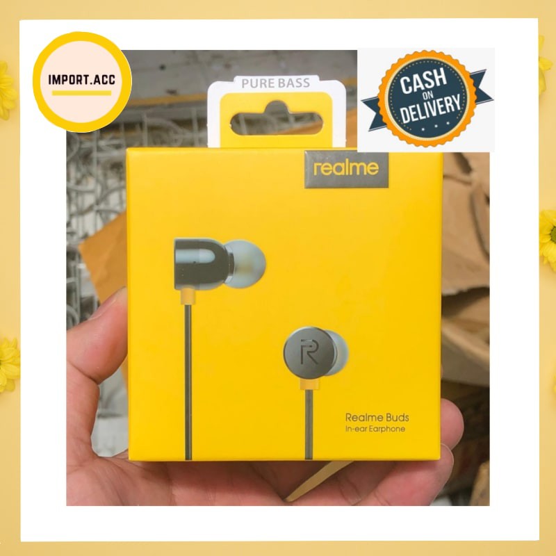 Headset Realme MA10 BudsHitam Original / In-ear Earphone realme [IMPORT]