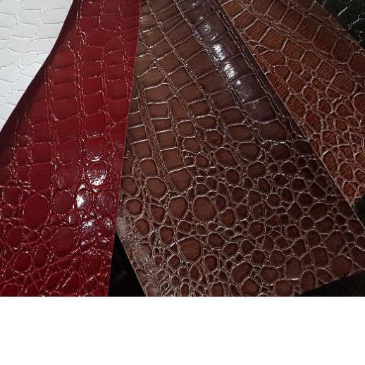 ➺ Kulit sintetis imitasi spon Oscar Buaya Croco glossy kilap ➽