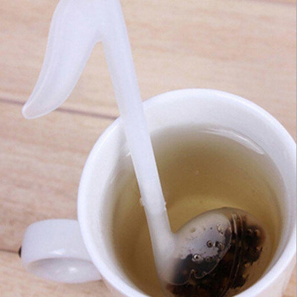 [Elegan] Tea Infuser Creative Clear Untuk Longgar Bentuk Catatan Teh Dapur Gadget Brew Alat Teh Saringan Teh