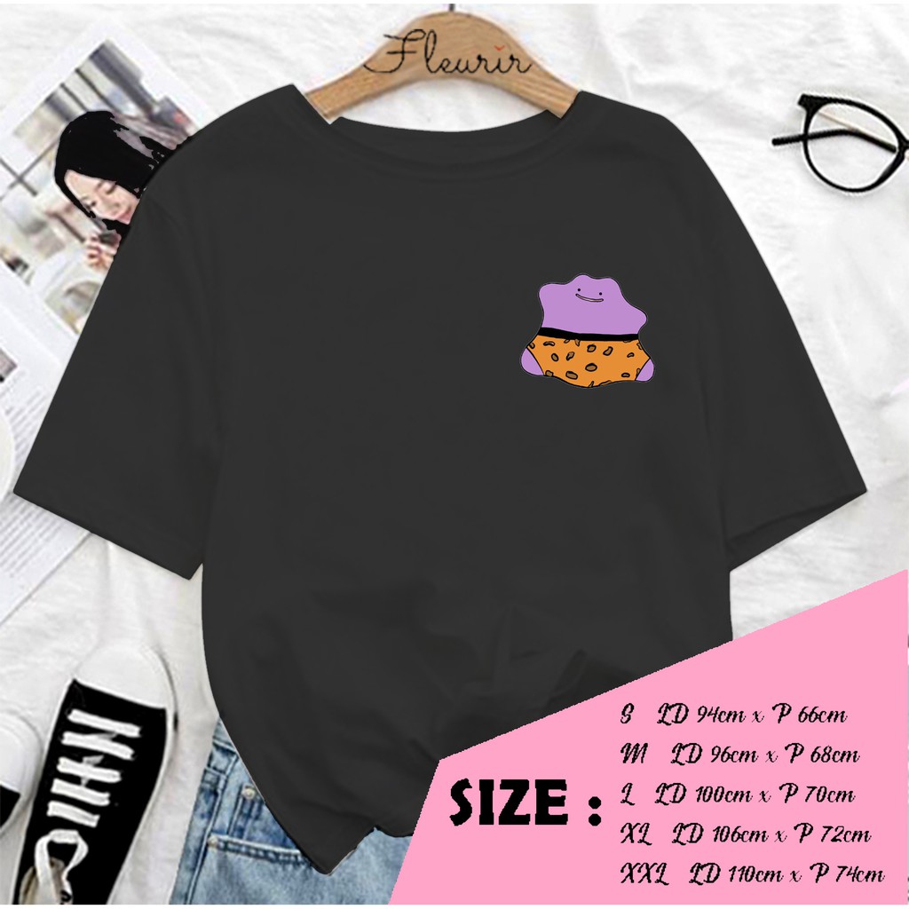 FLEURIR - KAOS DITTO LOGO WANITA DEWASA LENGAN PENDEK UNISEX OVERSIZE JUMBO