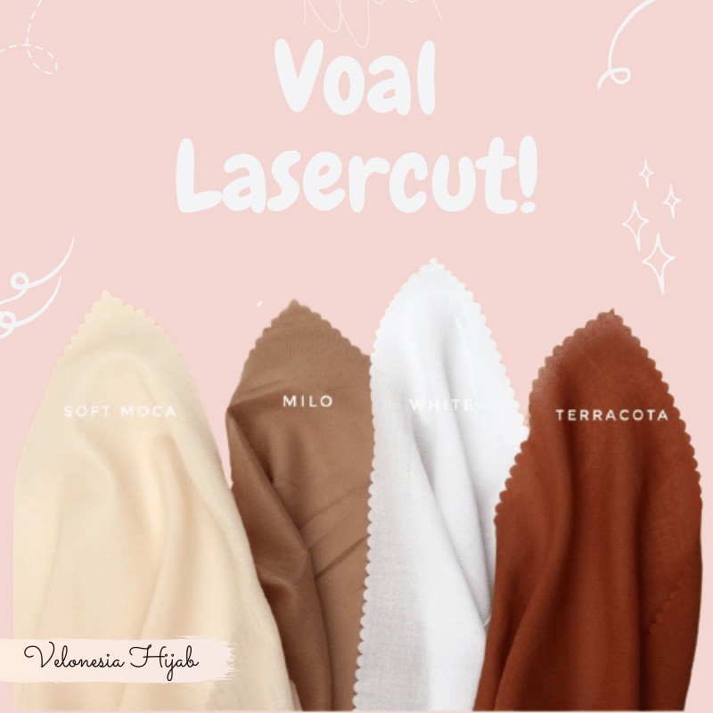 Kerudung Segi Empat Voal Polos Laser Cut Basic Voal Laser Cut Segi Empat Hijab Voal Lasercut