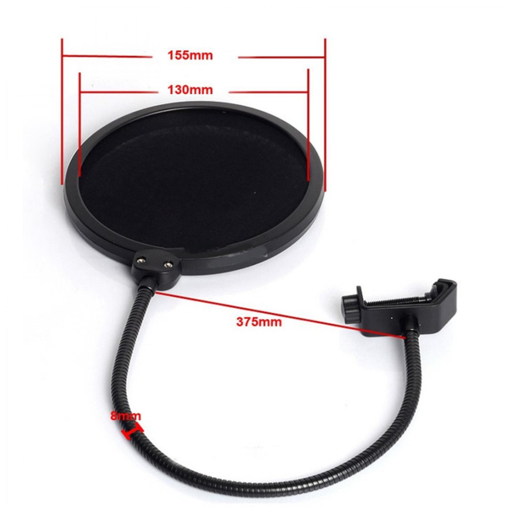 Taffware Pop Filter Mikrofon PF 01 Dual Layer BOP Alat Penyaring Suara Microphone Speaker Subwoofer