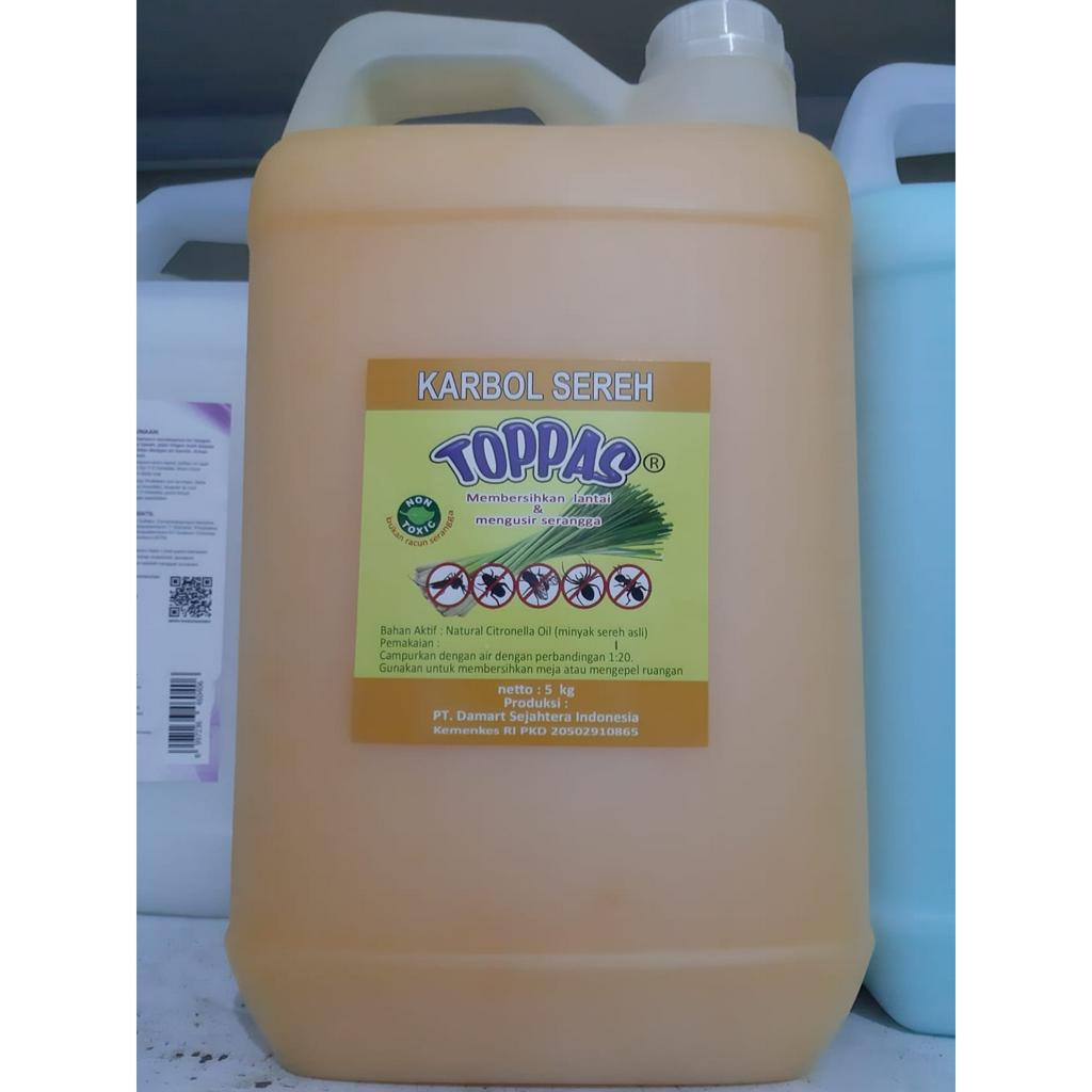 TOPPAS Karbol Wangi Sereh Lemon 5 Liter Konsentrat INSTAN SAMEDAY