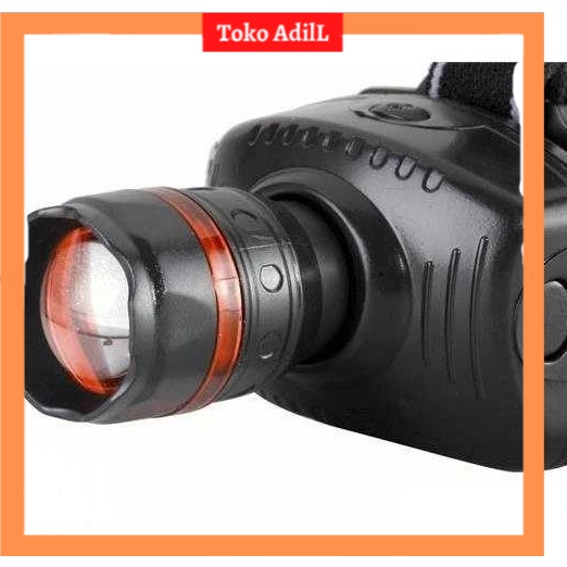 SENTER KEPALA ZOOM CAS Senter Charge Lampu LED Super Terang
