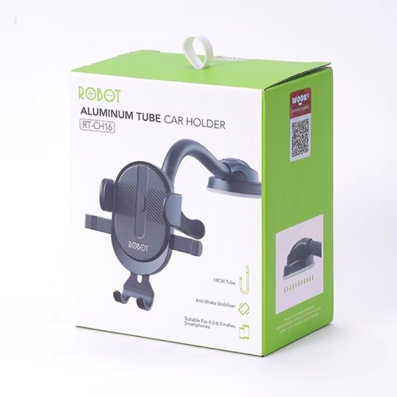 Car Holder Robot RT-CH16 Phone  Holder HP Dashboard Mobil Mount Bracket Universal Suction - Garansi Resmi 1 Tahun