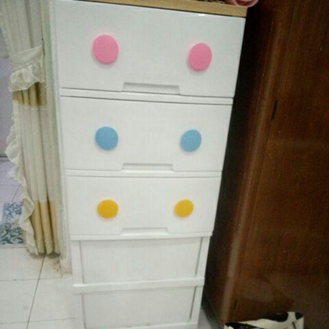 Rovega Trendy Susun 5 Lemari Laci Pakaian Baju Plastik Drawer Cabinet Container