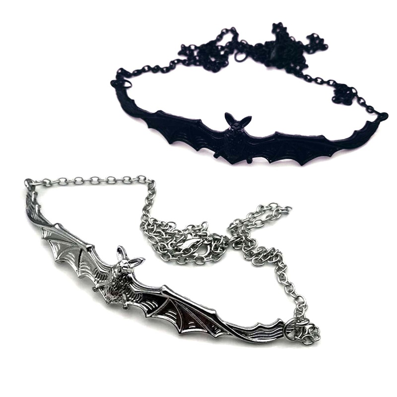 Kalung Choker Liontin Kelelawar Gaya Gothic Vintage Untuk Wanita