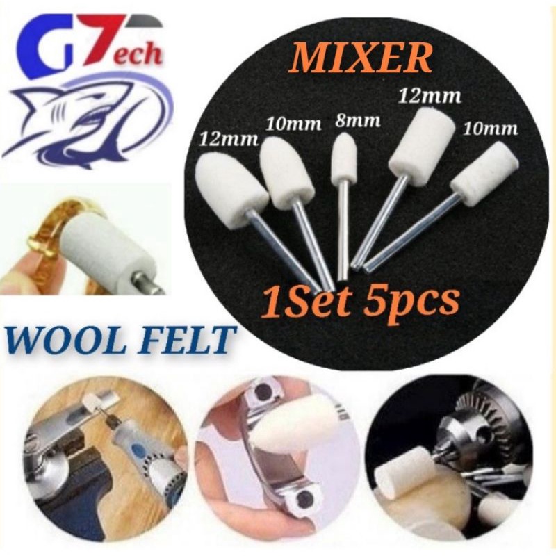 Wol Polisher /Mata Bor Poles Wol/Mata Poles Buffing Felt/Mata Poles Perhiasan Batu Akik Metal Logam