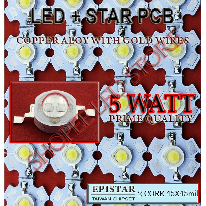 HPL 5W + PCB GENUINE EPISTAR 5 WATT  ALL COLOR