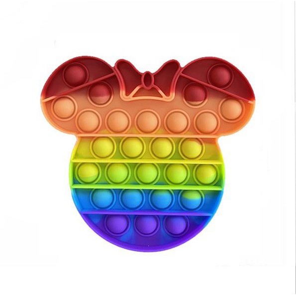 MAINAN ANAK POP IT MURAH POPIT SQUARE RAINBOW MULTICOLOR FIDGET PUSH BUBBLE PENGHILANG STRESS COD-MINNIE