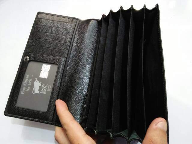 Dompet banyak ruang BB 106 kulit asli panjang lipat