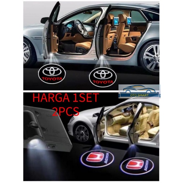 Lampu Logo LED Pintu Mobil Wireless Tanpa Kabel Door light Projector(HRG 1PASANG 2PCS)