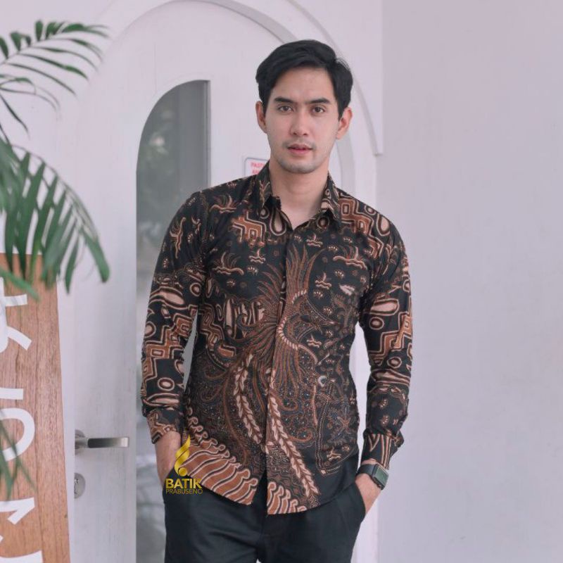 PRABUSENO // CANTAKA BATIK PRABUSENO KEMEJA BATIK PRIA LENGAN PANJANG BATIK KATUN PRINTING HANDMADE 